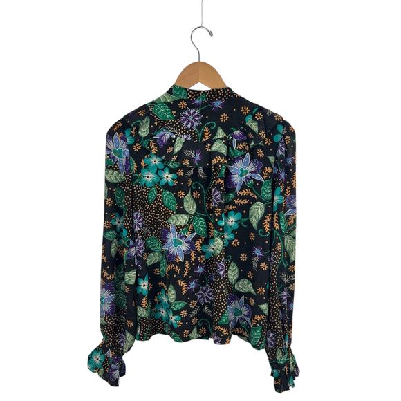 Warm Midnight Bloom Silk Blouse - Picture 6 of 6